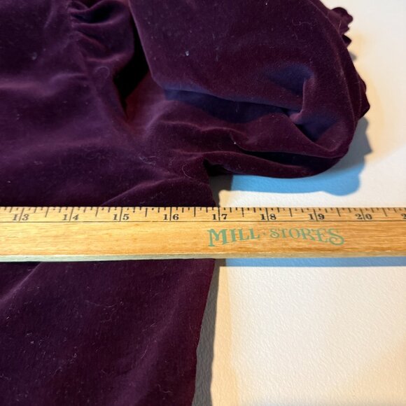 VTG Laura Ashley Women 10 Velvet Dress Solid Burgundy Purple Midi Cottagecore - Picture 6 of 8